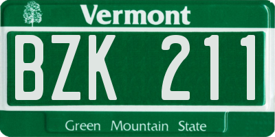 VT license plate BZK211