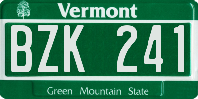 VT license plate BZK241