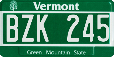VT license plate BZK245