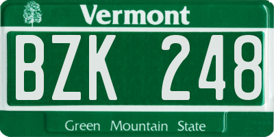 VT license plate BZK248