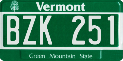 VT license plate BZK251