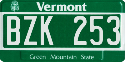 VT license plate BZK253