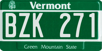 VT license plate BZK271