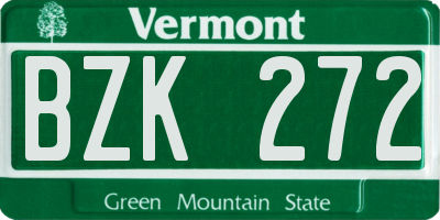 VT license plate BZK272