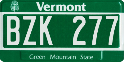 VT license plate BZK277