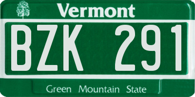 VT license plate BZK291