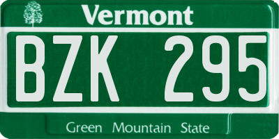 VT license plate BZK295