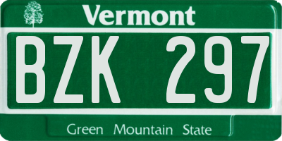 VT license plate BZK297