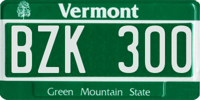 VT license plate BZK300