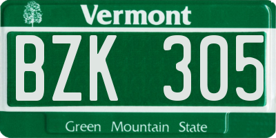 VT license plate BZK305