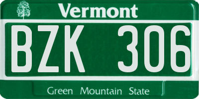VT license plate BZK306