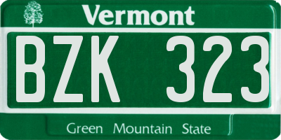 VT license plate BZK323