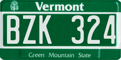 VT license plate BZK324