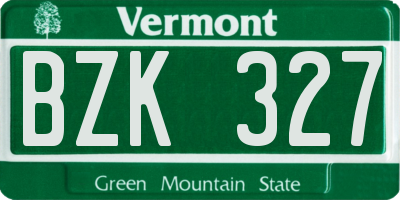 VT license plate BZK327