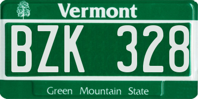 VT license plate BZK328