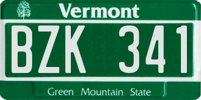 VT license plate BZK341