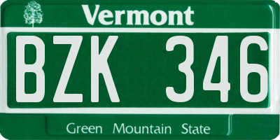 VT license plate BZK346