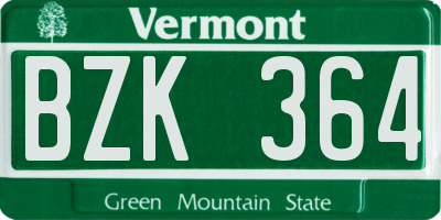 VT license plate BZK364