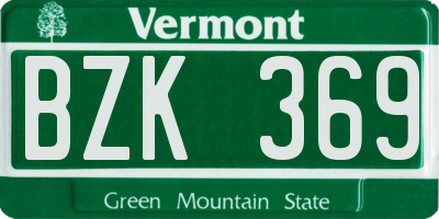 VT license plate BZK369
