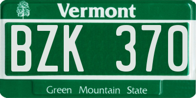 VT license plate BZK370