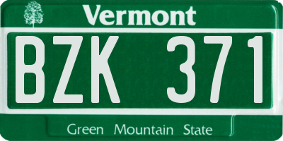 VT license plate BZK371