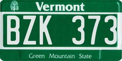VT license plate BZK373