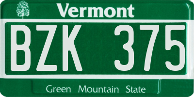 VT license plate BZK375