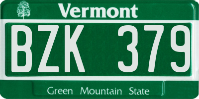 VT license plate BZK379