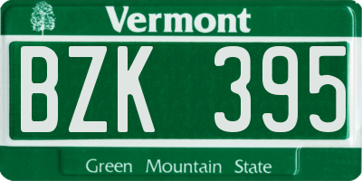 VT license plate BZK395