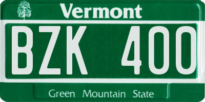 VT license plate BZK400