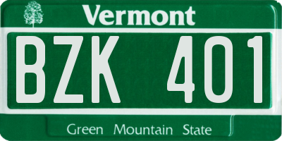 VT license plate BZK401