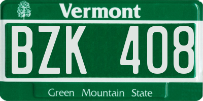 VT license plate BZK408