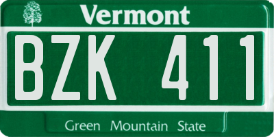VT license plate BZK411