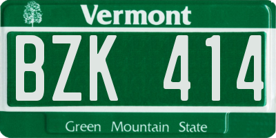 VT license plate BZK414