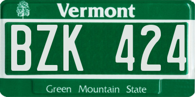 VT license plate BZK424