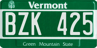 VT license plate BZK425