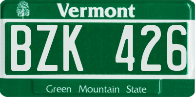 VT license plate BZK426