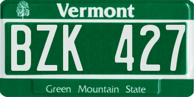 VT license plate BZK427