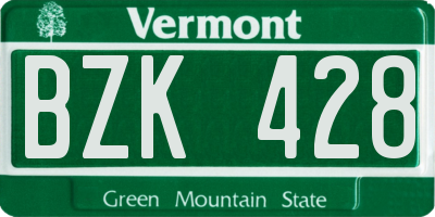 VT license plate BZK428