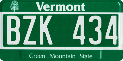 VT license plate BZK434
