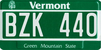 VT license plate BZK440
