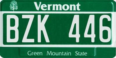 VT license plate BZK446