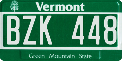 VT license plate BZK448