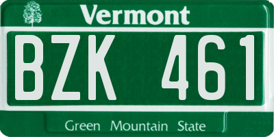 VT license plate BZK461