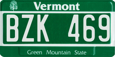 VT license plate BZK469