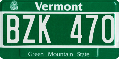 VT license plate BZK470