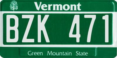 VT license plate BZK471