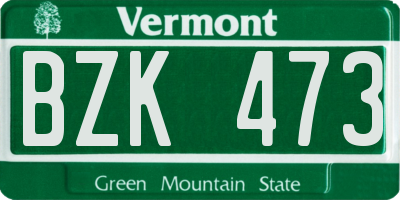 VT license plate BZK473
