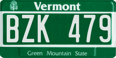 VT license plate BZK479