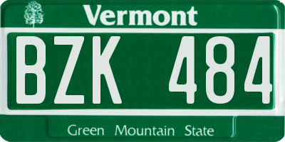 VT license plate BZK484